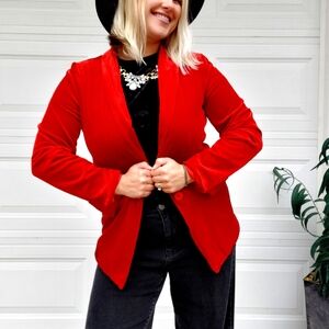 Velvet Chic Red Women's Blazer